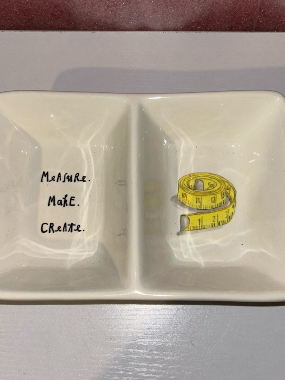 Rae Dunn Cream Ceramic Dish with Black Logo